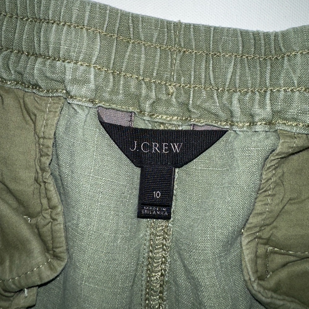J.Crew Point Sur Seaside Drawstring Jogger Pants Olive Linen Lyocell Women’s 10 - Picture 4 of 9